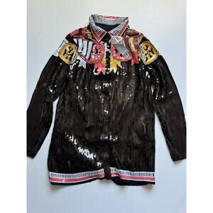 NASTY GAL Country Star Western Sequin Shirt Size 4